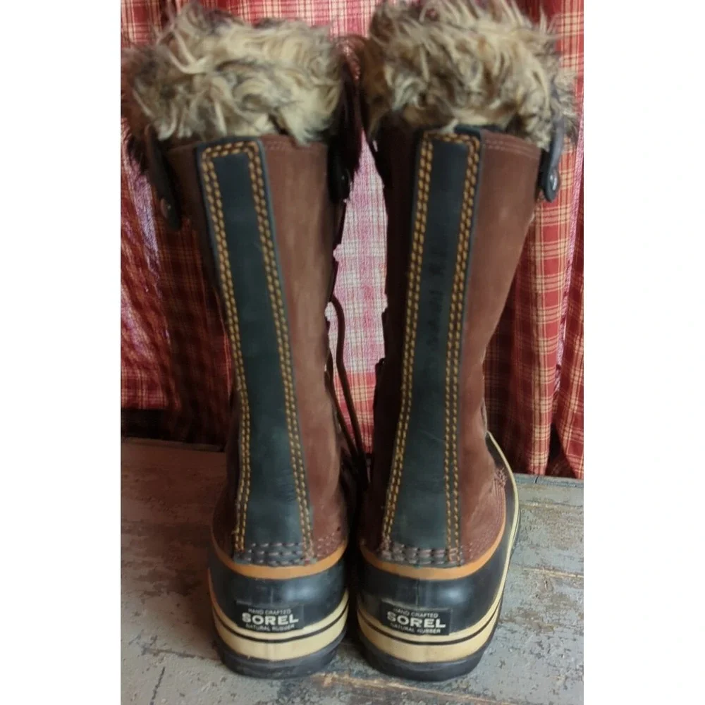 Sorel Boots Woman's 8 Mid Calf‎ Duck Boots Rubber & Leather READ DESCRIPTION
